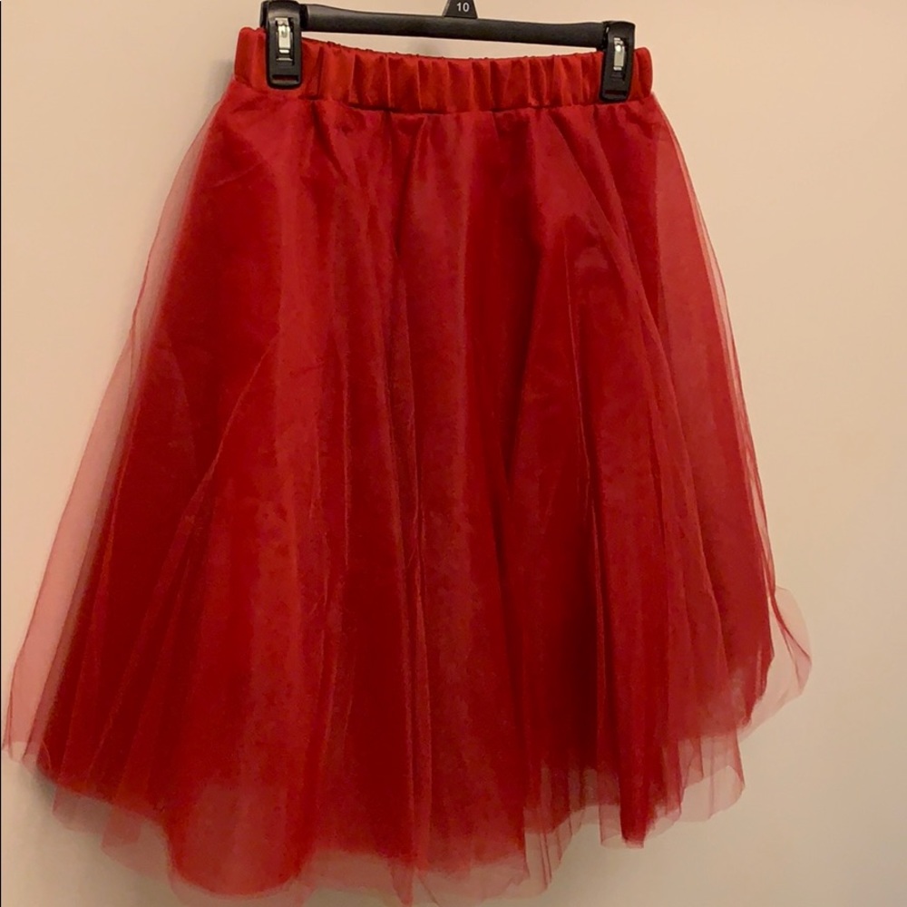 Red/Wine party tulle skirt